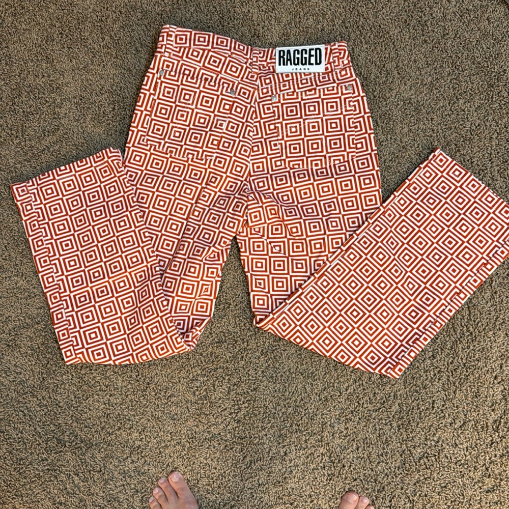 Ragged Red patterned jeans